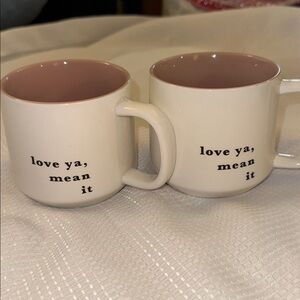 2 Love ya, Mean It THRESHOLD MUGS SET LOVE WEDDING ANNIVERSARY